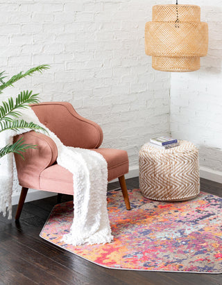 Unique Loom Vivid T-VIVD6 Multi Area Rug Octagon Lifestyle Image Feature