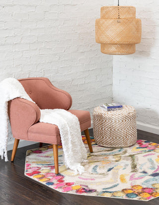 Unique Loom Vivid T-VIVD7 Multi Area Rug Octagon Lifestyle Image Feature