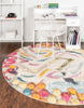 Unique Loom Vivid T-VIVD7 Multi Area Rug Round Lifestyle Image