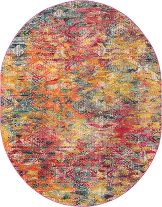 Unique Loom Vivid T-VIVD8 Multi Area Rug Oval Top-down Image