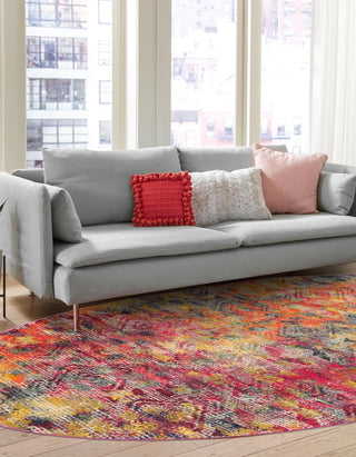 Unique Loom Vivid T-VIVD8 Multi Area Rug Oval Lifestyle Image