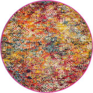 Unique Loom Vivid T-VIVD8 Multi Area Rug Round Top-down Image