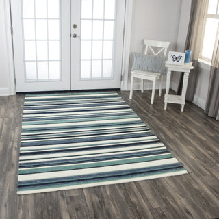 Rizzy Villa VLA105 Aqua/Gray Area Rug Room Image Feature