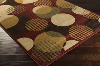 Surya Ventura VNT-7000 Burgundy Machine Loomed Area Rug Corner Shot