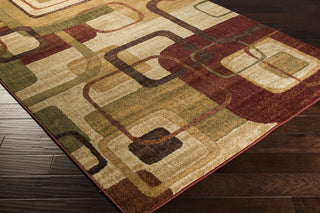 Surya Ventura VNT-7011 Burgundy Machine Loomed Area Rug Corner Shot