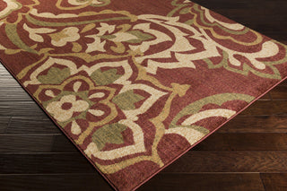 Surya Ventura VNT-7015 Burgundy Machine Loomed Area Rug Corner Shot