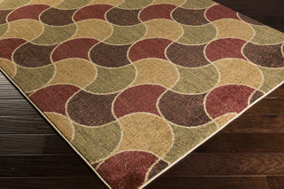 Surya Ventura VNT-7016 Burgundy Machine Loomed Area Rug Corner Shot