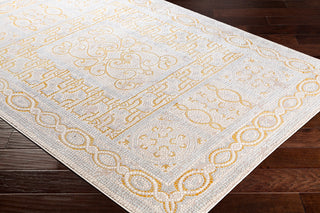 Surya Venezia VNZ-2306 Mustard Bright Orange Camel Beige Medium Gray Area Rug Corner Image