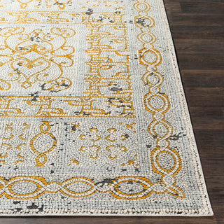 Surya Venezia VNZ-2307 Mustard Bright Orange Beige Medium Gray Charcoal Area Rug Detail Image