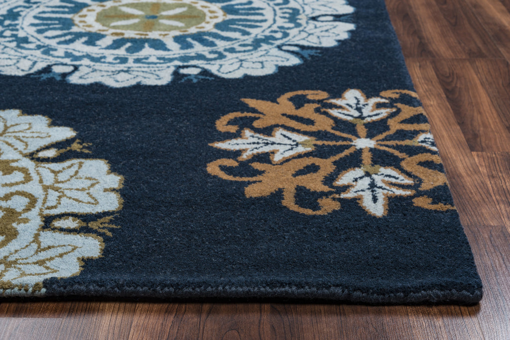 Rizzy Volare VO2467 Navy Area Rug Edge Shot Feature