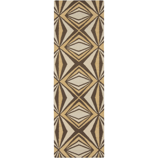 Surya Voyages VOY-57 Gold Area Rug by Malene B 2'6'' x 8' Runner