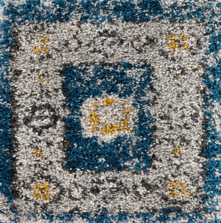 Surya Vintage Shag VTS-4105 Dark Blue Medium Gray Charcoal White Mustard Area Rug Swatch Image