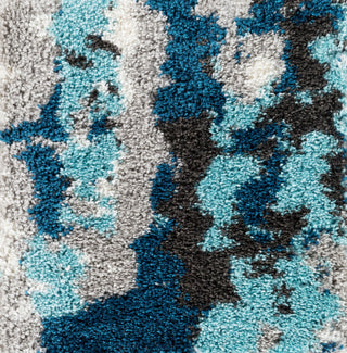 Surya Vintage Shag VTS-4106 Dark Blue Aqua Medium Gray White Charcoal Area Rug Swatch Image