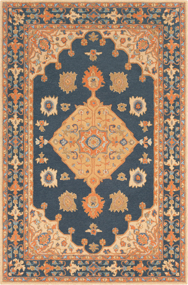 Surya Viva VVA-1001 Navy Khaki Burnt Orange Camel Sage Area Rug main image