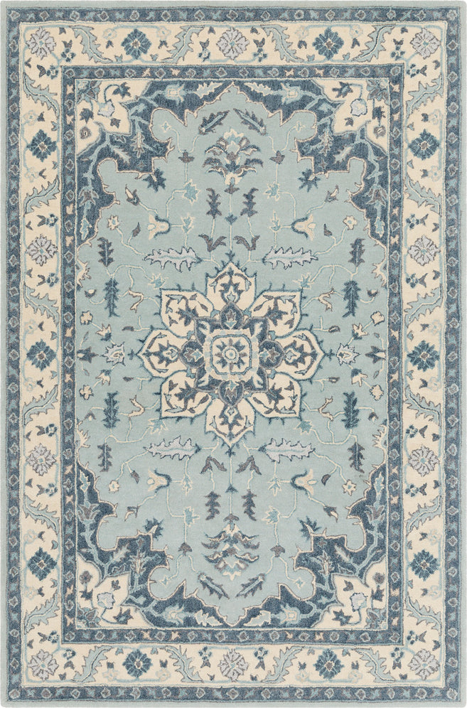 Surya Viva VVA-1002 Navy Sage Aqua Khaki Charcoal Silver Gray Area Rug main image