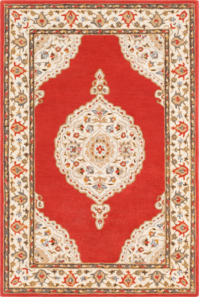 Surya Viva VVA-1005 Dark Red Cream Brown Tan Mustard Medium Gray Charcoal Area Rug main image