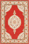 Surya Viva VVA-1005 Dark Red Cream Brown Tan Mustard Medium Gray Charcoal Area Rug main image