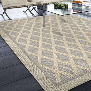 Orian Rugs Waterfront Crossing Lines Gray Area Rug Room Scene