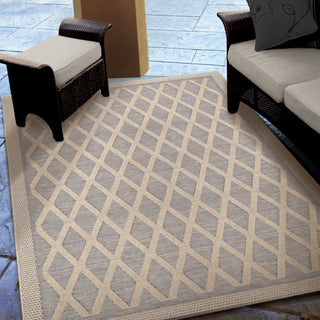 Orian Rugs Waterfront Crossing Lines Gray Area Rug Room Scene Feature