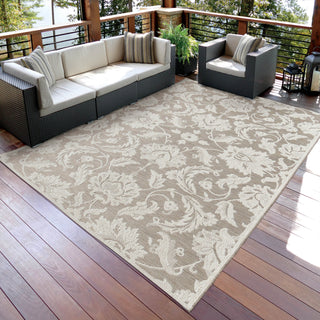 Orian Rugs Waterfront Vines of Texture Beige Area Rug Room Scene Feature