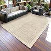 Orian Rugs Waterfront Scratched Lines Ivory Area Rug Room Scene Feature