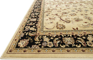 Loloi Welbourne WL-03 Beige / Black Area Rug Corner Shot Feature