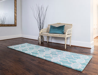 Loloi Weston HWS02 Aqua Area Rug Corner Shot