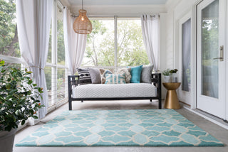 Loloi Weston HWS02 Aqua Area Rug Room Scene