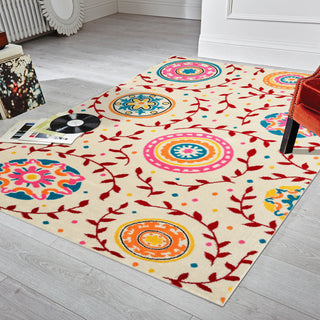 LR Resources Whimsical 81264 Cream / Red Area Rug Alternate Image