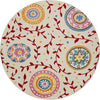 LR Resources Whimsical 81264 Cream / Red Area Rug Round Image
