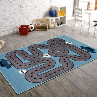 LR Resources Whimsical 81266 Soft Blue/Light Blue Area Rug Alternate Image Feature