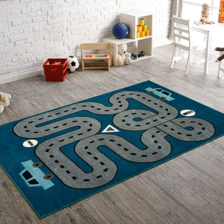 LR Resources Whimsical 81267 Soft Blue/Light Blue Area Rug Alternate Image Feature