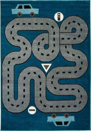 LR Resources Whimsical 81267 SBlue / LBlue Area Rug 4x6 Image