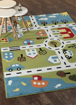 LR Resources Whimsical 81270 Green / Cream Area Rug Alternate Image