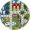 LR Resources Whimsical 81270 Green / Cream Area Rug Round Image