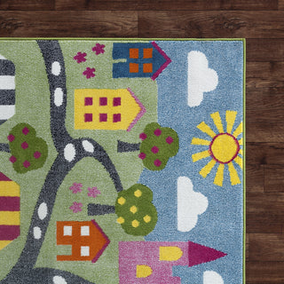 LR Resources Whimsical 81281 Green / Blue Area Rug Alternate Image