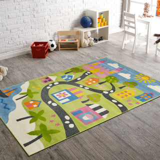 LR Resources Whimsical 81281 Green / Blue Area Rug Alternate Image