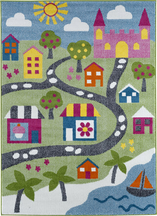 LR Resources Whimsical 81281 Green / Blue Area Rug 4x6 Image