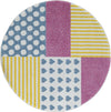 LR Resources Whimsical 81282 Cream / Yellow Area Rug Round Image