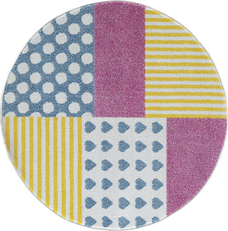 LR Resources Whimsical 81282 Cream / Yellow Area Rug Round Image