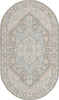 Unique Loom Whitney T-WHIT1 Cloud Gray Area Rug Oval Top-down Image