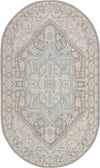 Unique Loom Whitney T-WHIT1 Cloud Gray Area Rug Oval Top-down Image
