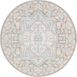 Unique Loom Whitney T-WHIT1 Cloud Gray Area Rug Round Top-down Image