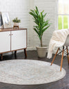 Unique Loom Whitney T-WHIT1 Cloud Gray Area Rug Round Lifestyle Image