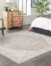 Unique Loom Whitney T-WHIT1 Cloud Gray Area Rug Square Lifestyle Image