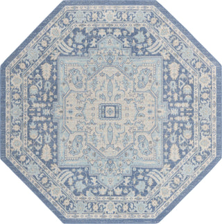 Unique Loom Whitney T-WHIT1 French Blue Area Rug Octagon Top-down Image