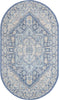 Unique Loom Whitney T-WHIT1 French Blue Area Rug Oval Top-down Image