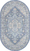 Unique Loom Whitney T-WHIT1 French Blue Area Rug Oval Top-down Image