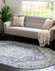 Unique Loom Whitney T-WHIT1 French Blue Area Rug Oval Lifestyle Image