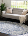 Unique Loom Whitney T-WHIT1 French Blue Area Rug Oval Lifestyle Image